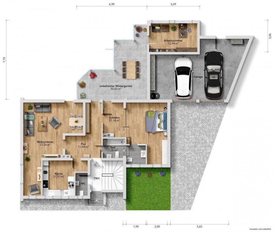 Erdgeschoss mit Wintergarten Zweifamilienhaus Solingen - Aufderh�he