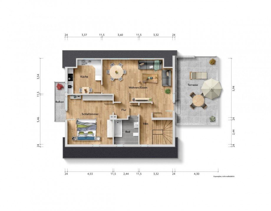 Dachgeschoss mit Dachterrasse Zweifamilienhaus Solingen - Aufderh�he