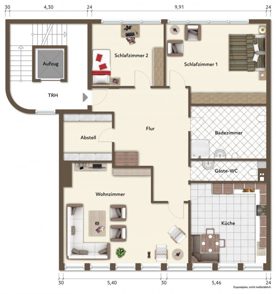 Beispiel Grundriss als Wohnung Etagenwohnung Solingen