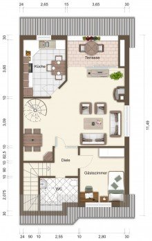 Obergeschoss VERKAUFT Maisonette-Wohnung als  Haus im Haus  mit Weitblick u. 4 Stellpl�tzen